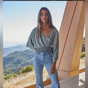 NWT Sage Sequin Surplus Top! Sz Small